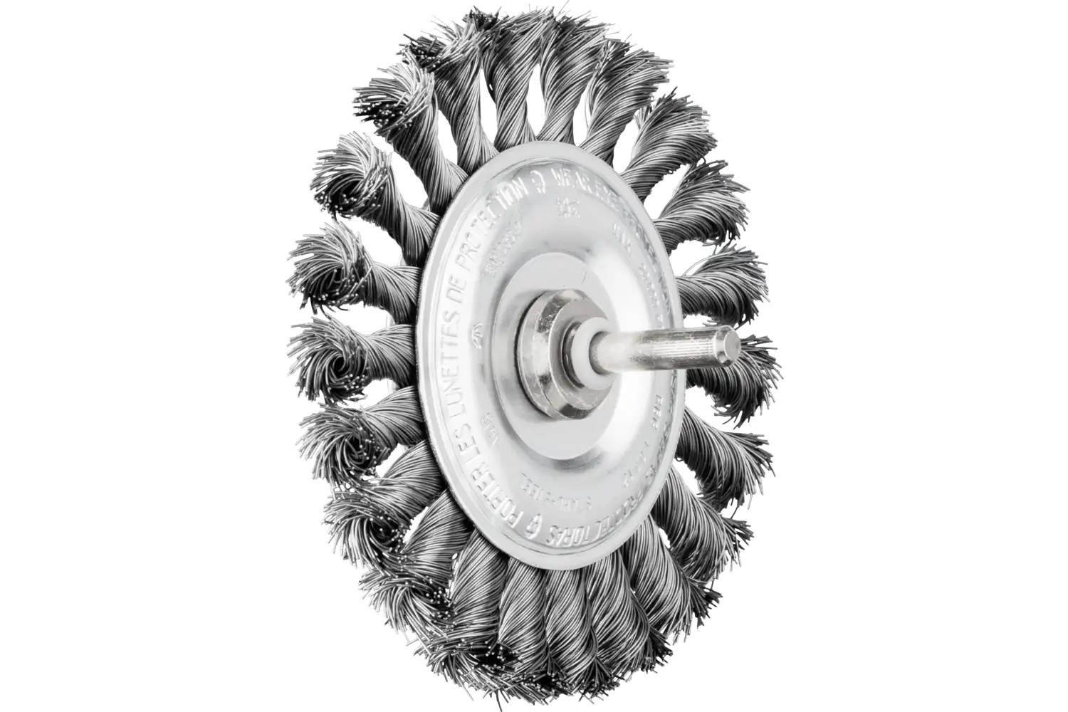 Picture of Pferd Mounted Knot Wheel Brush 4" Dia. .014 Carbon Steel 1/4" Shank
